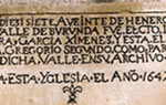 San Pedroko baselizan dagoen inskripzioa